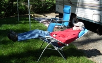 Relaxing at your RV Site at Strawhouse Resorts