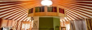 Inside a Yurt at Strawhouse Resort