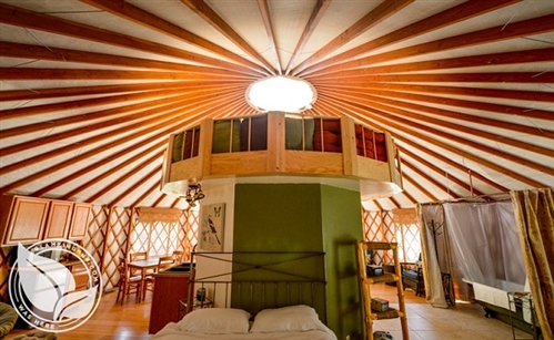 Inside a Yurt at Strawhouse Resort